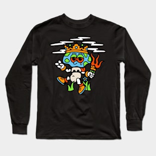 Mushroom trippy crown Long Sleeve T-Shirt